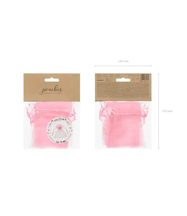 Organza zakjes roze | 10 stuks