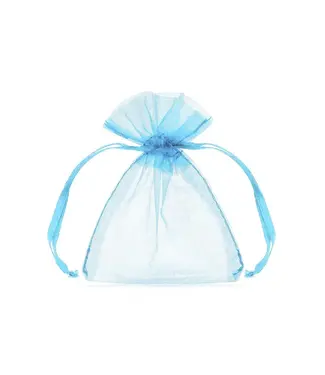 PartyDeco Organza zakjes blauw | 10 stuks