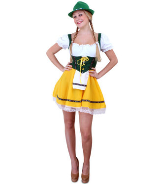 Tiroler Dirndl geel/groen | Maat L/XL