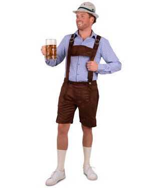 Tiroler blouse blauw/wit | Maat 58