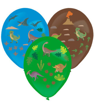 Amscan Outlet Dino ballonnen met stickers | 3 stuks