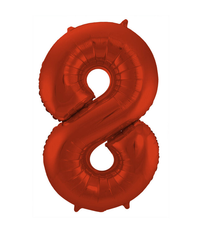 Cijferballon 8 rood - 86cm