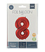 Cijferballon 8 rood - 86cm