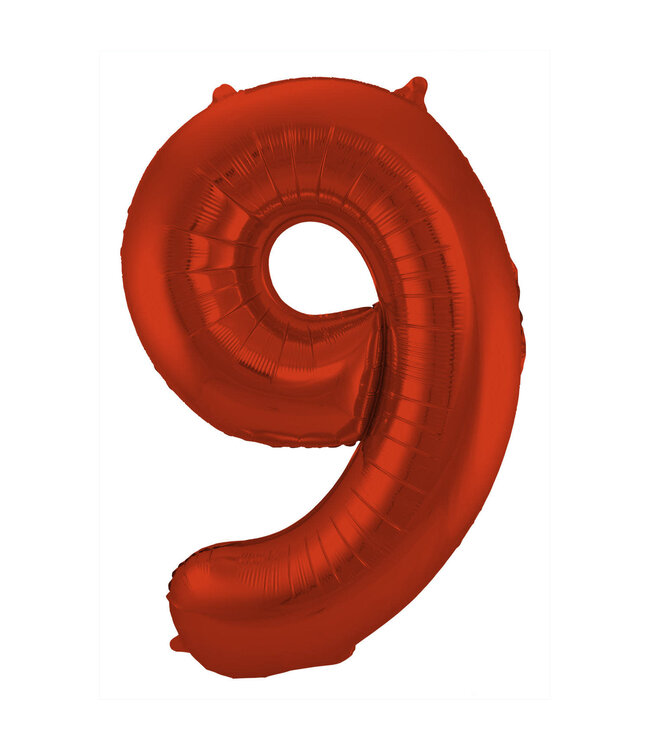 OUTLET Cijferballon 9 rood - 86cm