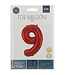 OUTLET Cijferballon 9 rood - 86cm