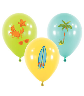 Amscan Ballonnen surf & krabben & palmboom | 6 stuks