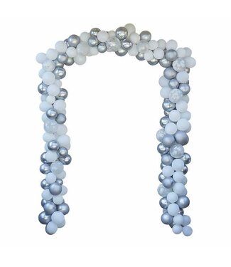 Ginger Ray Christmas door Balloon arch | Silver chrome