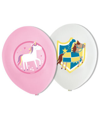 Riethmüller Ballonnen Paarden | 6 stuks | Roze-wit