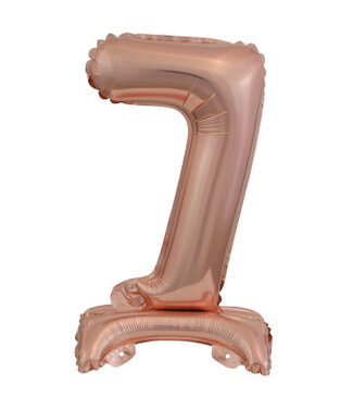 Riethmüller Cijferballon 7 rosegoud | 38 cm | met voetje