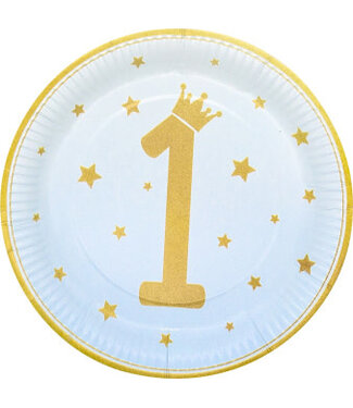 Amscan Bordjes 1 | ECO | Lichtblauw / goud | 8 stuks