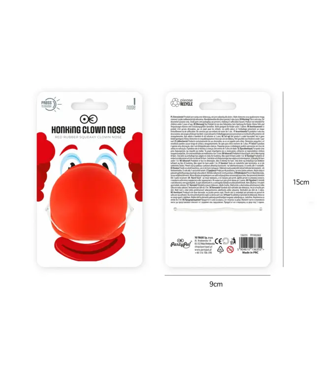 Piepende clowns neus