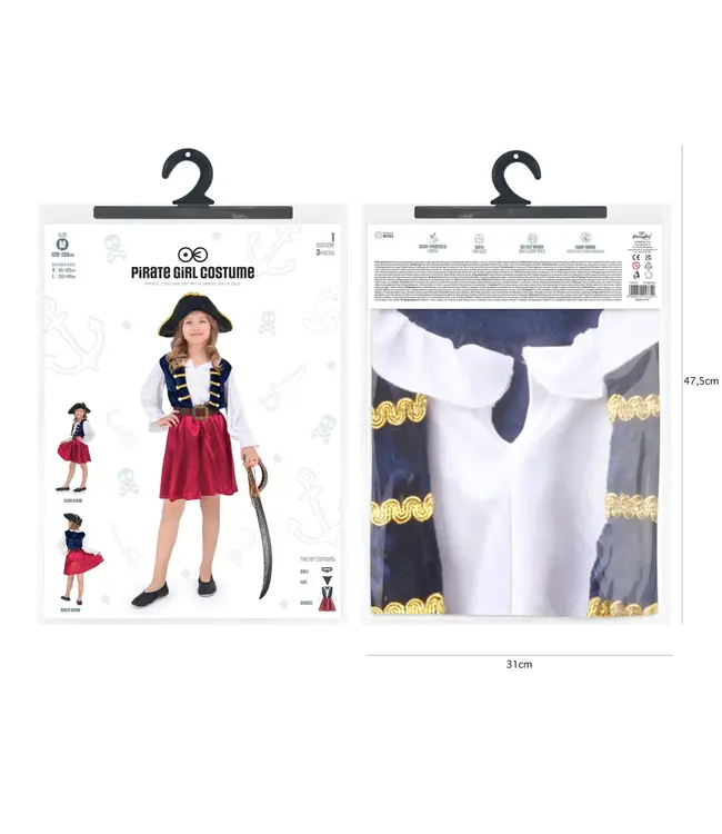 Piraten kostuum meisjes | 120-130 cm