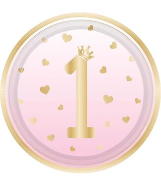 Amscan Bordjes 1 | ECO Lichtroze/goud | 23 cm | 8 stuks