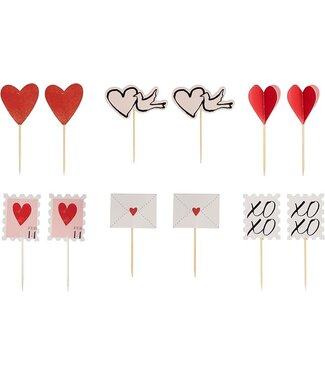 Ginger Ray Valentijn caketoppers | 12 stuks