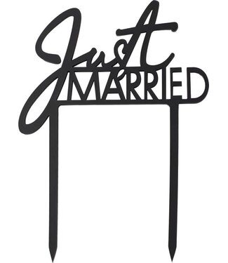 Ginger Ray Taarttopper Just Married | Zwart | 12 x 16 cm