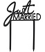 Taarttopper Just Married | Zwart | 12 x 16 cm