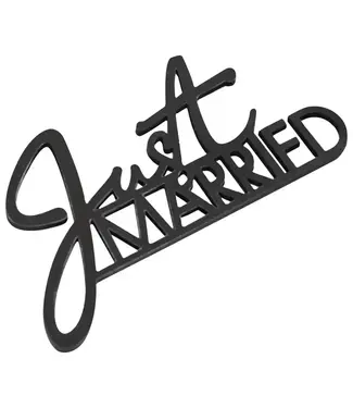 Ginger Ray Just married houten tafeldecoratie | 6 stuks | zwart