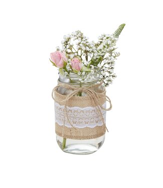 Ginger Ray Boho glazen pot | Jute | 13 cm