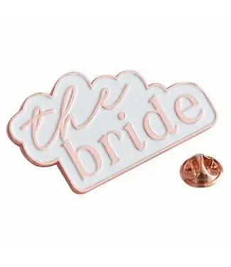 Ginger Ray Button The bride | Wit - Rosegoud