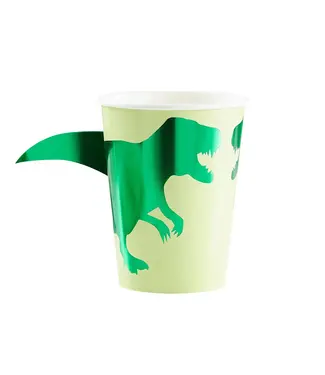 Ginger Ray Bekers dinosaurus groen | 8 stuks