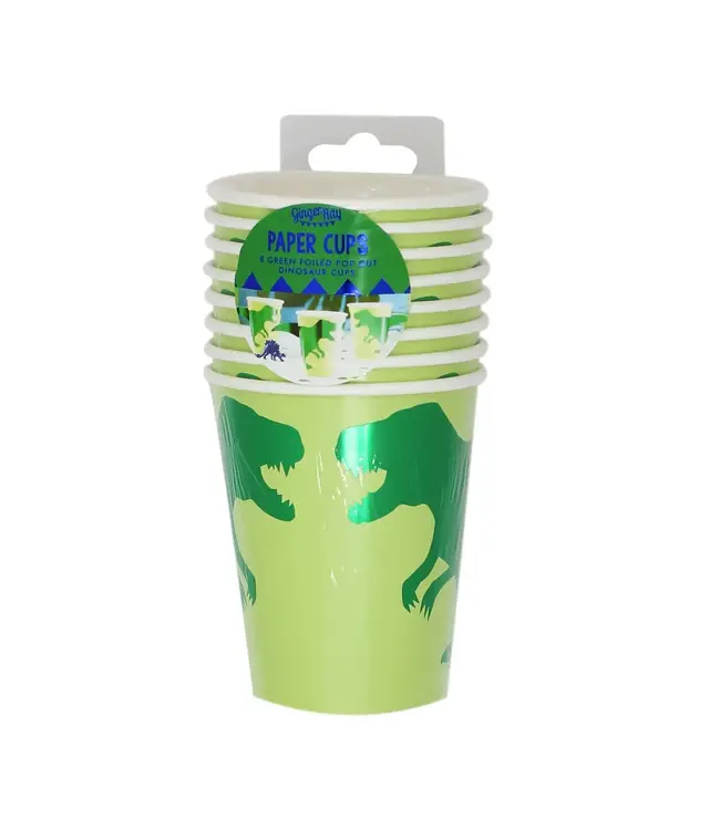 Bekers dinosaurus groen | 8 stuks