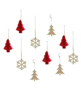 Ginger Ray Christmas Hanging decoration kit | 10 stuks