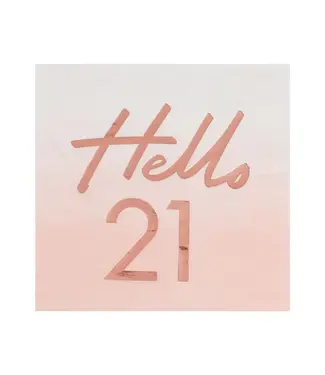 Ginger Ray Servetten Hello 21 | 16 stuks