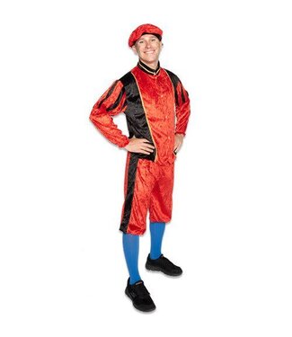 Haza Piet velours rood/zwart | Maat XXL