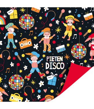 KP Cadeaupapier Pietendisco | 70cm x 2m | Dubbelzijdig