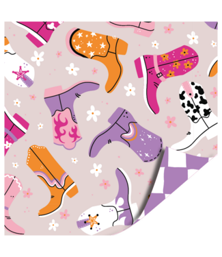 KP Cadeaupapier Cowboy Boots | 70cm x 2m | Dubbelzijdig