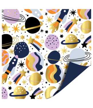 KP Cadeaupapier Rocket | 70cm x 2m | Dubbelzijdig