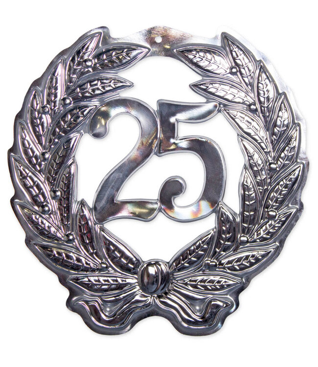 Huldeschild 25 Jaar | Zilveren 3D | 40x43cm
