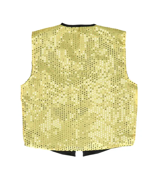 Gilet & strik pailletten goud | Maat L/XL