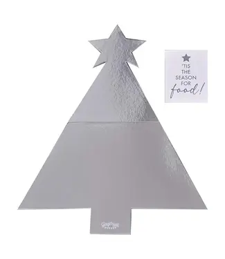 Ginger Ray Serveerplank kerstboom zilver | 56 x 40 cm