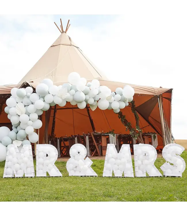 Ballonnen Mozaïek Standaard Mr & Mrs | 63 cm x 3 meter