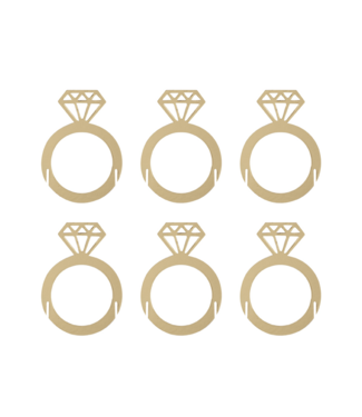 Ginger Ray Glasdecoratie Ring | 6 stuks