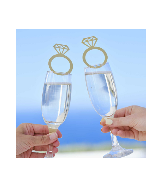 Glasdecoratie Ring | 6 stuks