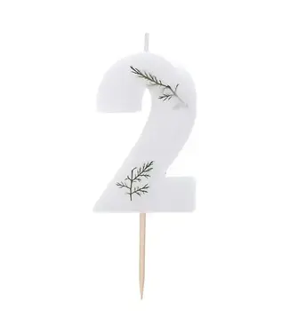 Ginger Ray Kaars cijfer 2 Botanical | 4 x 5 cm