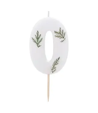 Ginger Ray Kaars cijfer 0 Botanical | 4x5 cm