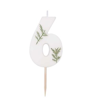 Ginger Ray Kaars cijfer 6 Botanical | 4x5 cm