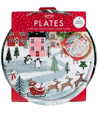 Ginger Ray Bordjes Merry Little Christmas | 8 stuks | 25 cm