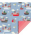 Cadeaupapier Sint - Pakjesboot Blue - Stripes Red | 70cm x 3 m | Dubbelzijdig
