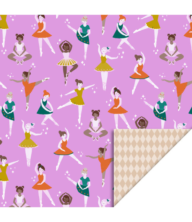 Cadeaupapier Ballet Pink - Harlequin Beige | 70cm x 3m