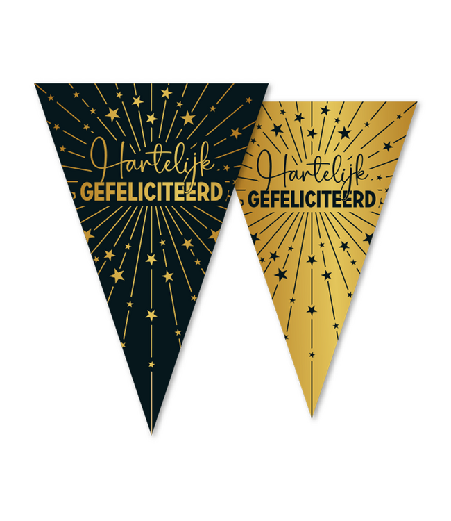 Vlaggenlijn Hartelijk gefeliciteerd | 10 meter | Golden celebrations
