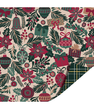 KP Cadeaupapier Kersttakjes Classic | 70cm x 2 m
