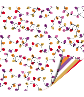 KP Cadeaupapier Christmas lights | 70cm x 2m | Dubbelzijdig