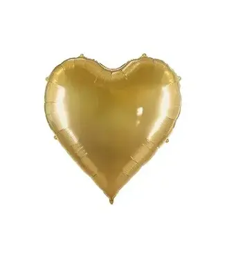 PartyDeco Folieballon hart goud XXL | 136 x 129 cm
