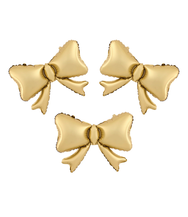 Folieballon strikken goud | 3 stuks | Alleen lucht