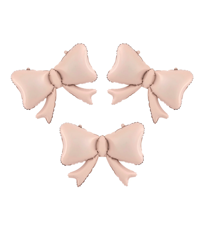 Folieballon strikken roze | 3 stuks | Alleen lucht