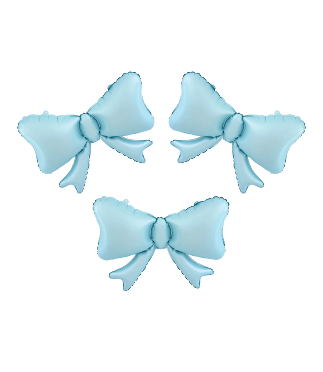 Folieballon strikken blauw | 3 stuks | Alleen lucht